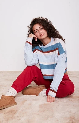 LA Hearts Marissa Striped Cozy Crew Neck Sweater