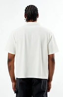 Pacsun Cream Ribbed Polo Shirt