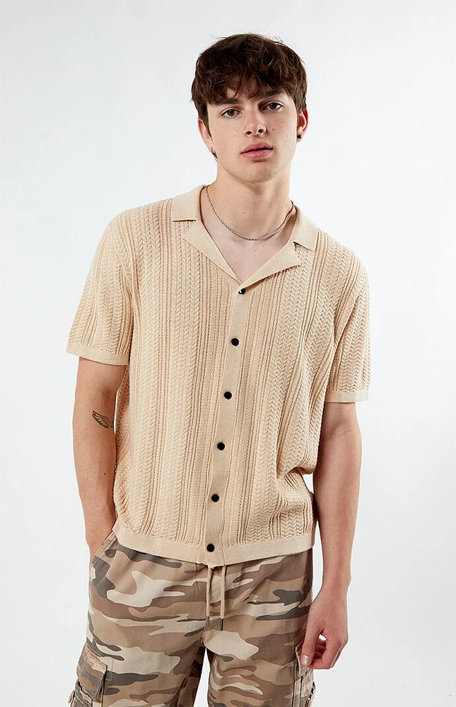 PacSun Cropped Knit Camp Shirt