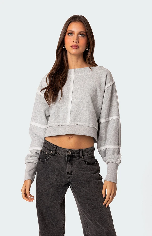 Edikted Inside Out Cropped Sweatshirt