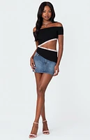 Edikted Annaise Off Shoulder Cut Out Top