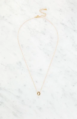 LA Hearts O Initial 14K Gold Plated Necklace