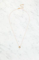 LA Hearts O Initial 14K Gold Plated Necklace