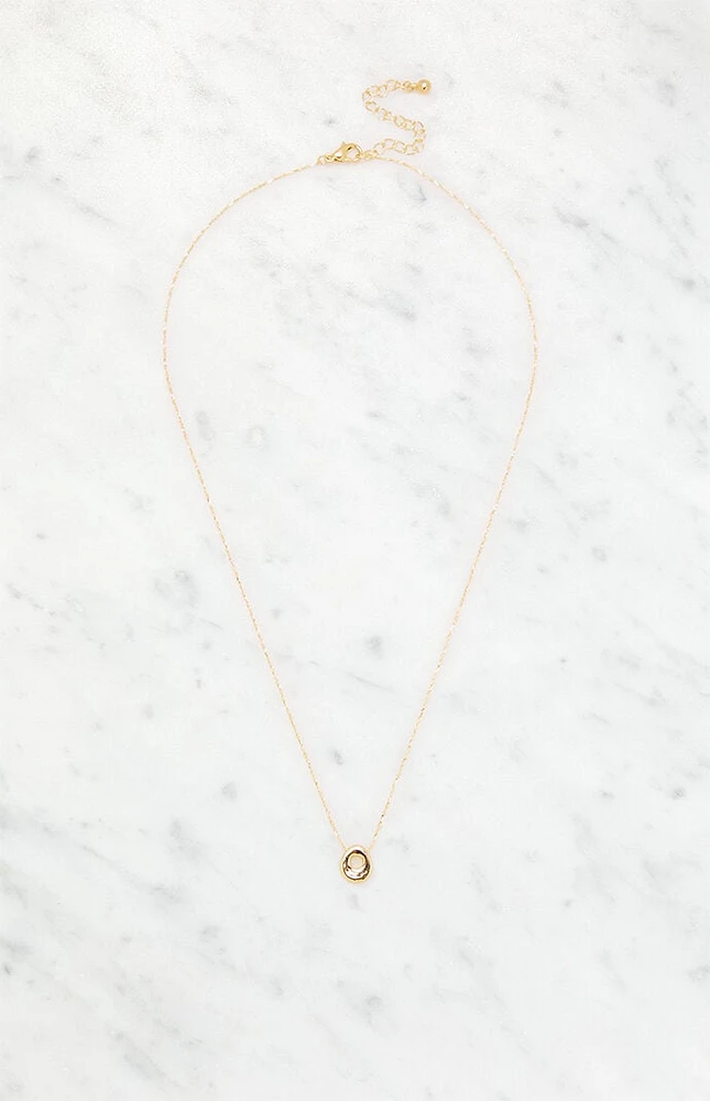 LA Hearts O Initial 14K Gold Plated Necklace