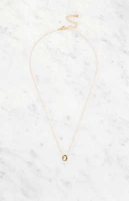 LA Hearts O Initial 14K Gold Plated Necklace