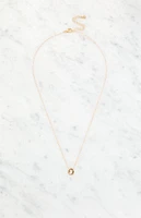 LA Hearts O Initial 14K Gold Plated Necklace