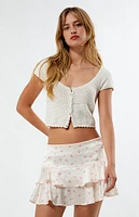 Glamorous Peach Pink Daisy Mini Skirt