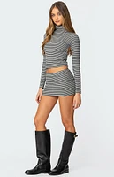 Edikted Leana Striped Turtle Neck Top