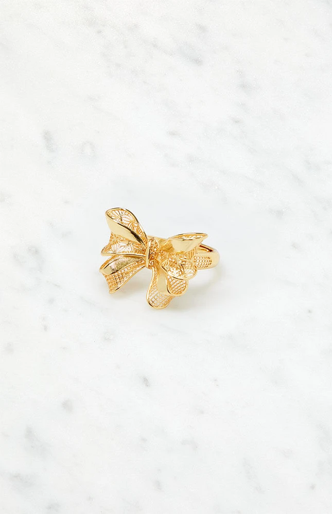 LA Hearts Gold Bow Ring