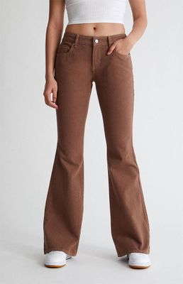 Eco Brown Low Rise Flare Jeans