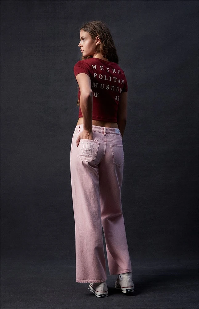 The Met x PacSun Pink Low Rise Baggy Jeans