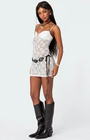 Ayala Sheer Lace Mini Dress