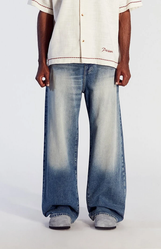 PacSun Dark Indigo Tinted Extreme Baggy Jeans