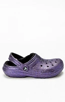 Crocs Kids Classic Lined Space Glitter Glow The Dark Clogs