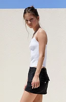 PacSun Black Low Rise Micro Denim Mini Skirt