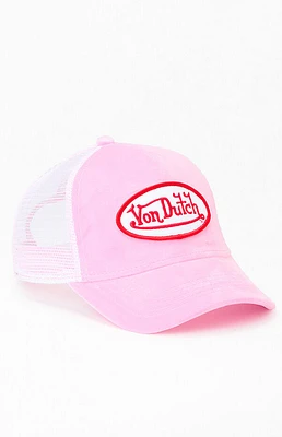Von Dutch Pink Velvet Trucker Hat