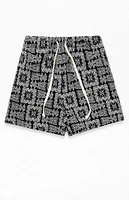 Black Paisley Tapestry Shorts