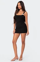 Edikted Bryna Ribbed Bow Mini Dress