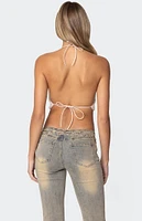 Edikted Sequin Open Back Halter Top