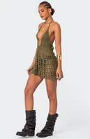 Edikted Austin Open Back Crochet Mini Dress
