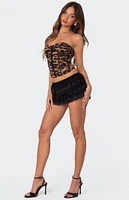 Edikted Lennox Leopard Print Mesh Corset