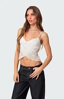 Edikted Ruby Sheer Lace Tank Top