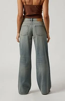 PacSun Casey Low Rise Baggy Jeans Light Indigo