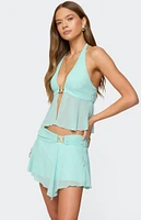 Edikted Sea Star Chiffon Split Front Top