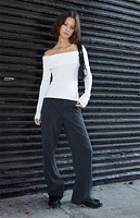 John Galt White Peggy Off-The-Shoulder Long Sleeve Top