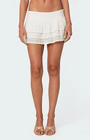 Edikted Fluer Ruffled Eyelet Mini Skirt