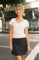 John Galt Blue Floral Genevieve Mini Skirt