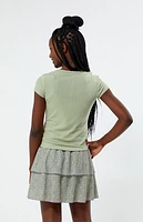 Pacsun Kids Floral Tiered Scrunch Mini Skirt