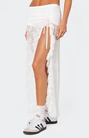 Edikted Ruffled Sheer Lace Maxi Skort