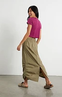 LA Hearts Parachute Midi Skirt