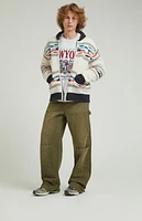 Pacsun Olive Extreme Baggy Cargo Carpenter Jeans