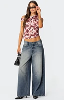 Edikted Portlyn Printed Asymmetric Top