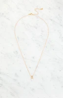 LA Hearts R Initial 14K Gold Plated Necklace