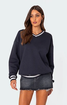 Caryn Oversized V Neck Sweatshirt