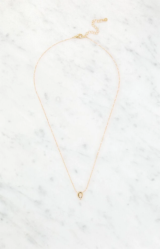 LA Hearts Q Initial 14K Gold Plated Necklace