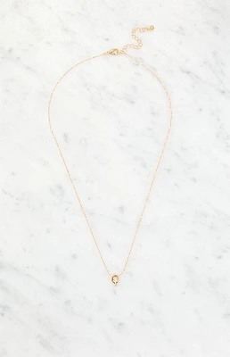 LA Hearts Q Initial 14K Gold Plated Necklace