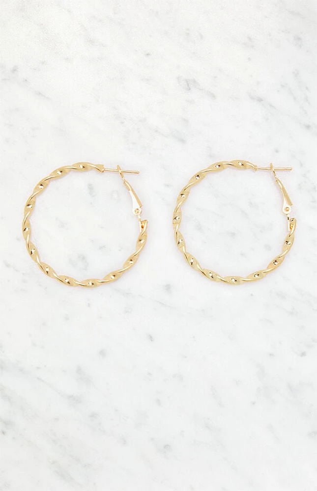LA Hearts Twisted Hoop Earrings