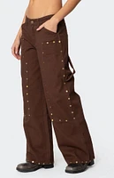 Edikted Studded Low Rise Carpenter Jeans