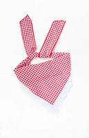 LA Hearts Red Gingham Eyelet Head Scarf