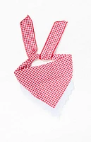 LA Hearts Red Gingham Eyelet Head Scarf