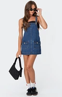 Edikted Overall Denim Mini Dress