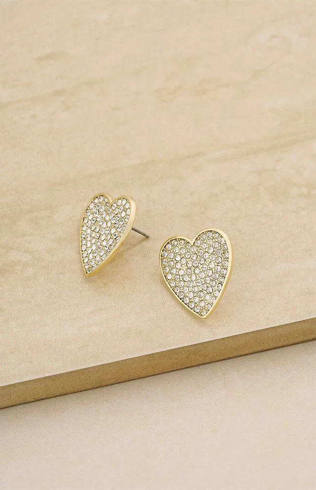 Love on Down Crystal Heart Earrings