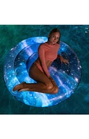 PoolCandy Illuminated LED Jumbo Inflatable Butterfly Nebula Galaxy Island Pool Raft