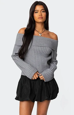 Edikted Brandy Fold Over Ribbed Sweater