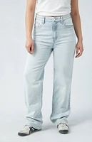 PacSun Stretch Light Indigo Curve '90s Boyfriend Jeans