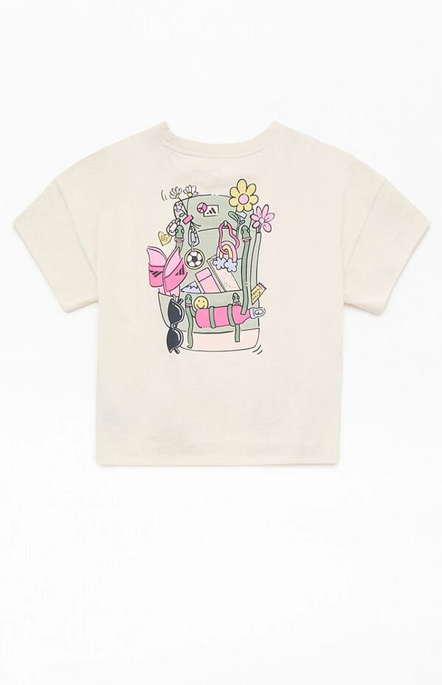 adidas Kids Oatmeal Dropped Shoulder Heather T-Shirt